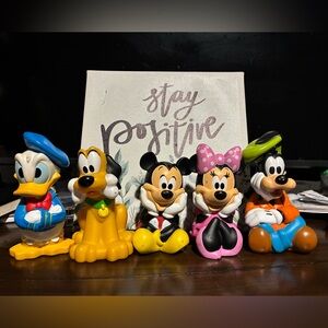 5 Authentic Disney Character Figurines Set Mickey & Friends